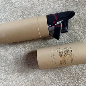 Navy Burberry Cashmere Scarf
